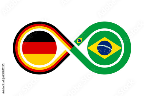 the concept of harmony icon. germany and brazil flags. vector illustration isolated on white background
