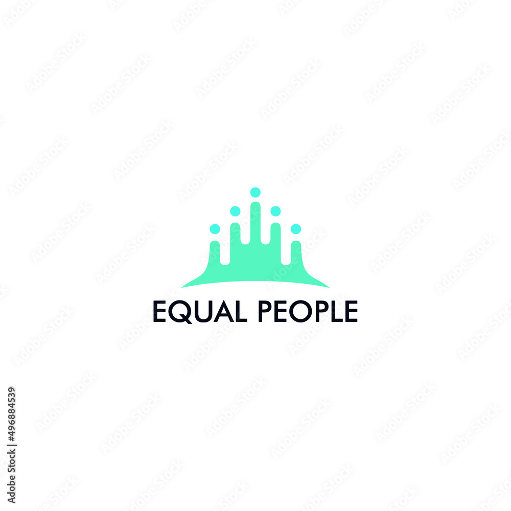 Equalizer logo design with abstract people graphic