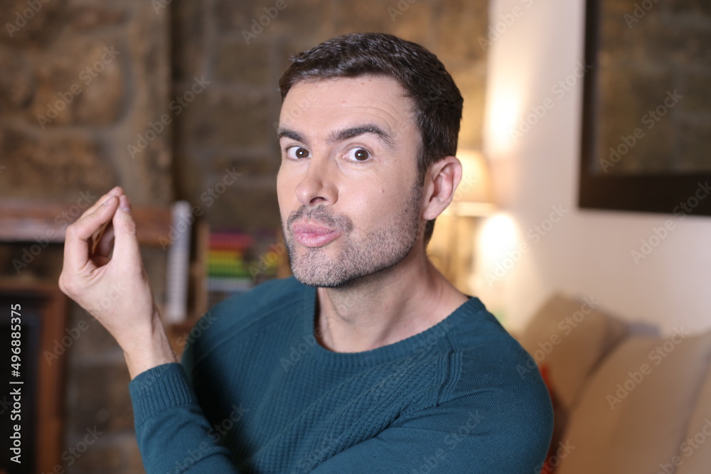 Italian man gesturing with charisma Italian man gesturing with charisma