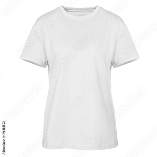 White female clear T-shirt isolated on white background