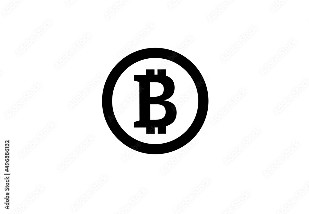 simple flat Bitcoin icon sign payment symbol. Cryptocurrency logo isolated on white background simple flat Bitcoin icon sign payment symbol. Cryptocurrency logo isolated on white background