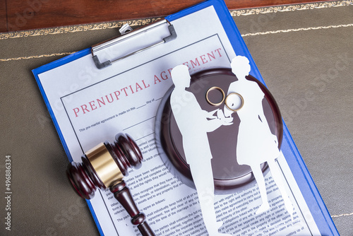 Prenuptial agreement. Family law, drafting of prenuptial agreement. photo