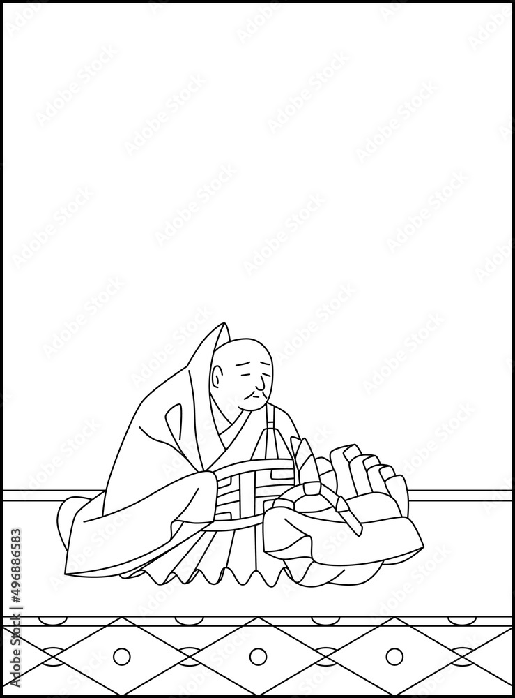 線画百人一首 No.021
線画百人一首 No.021