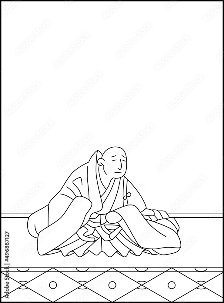 線画百人一首 No.008
線画百人一首 No.008