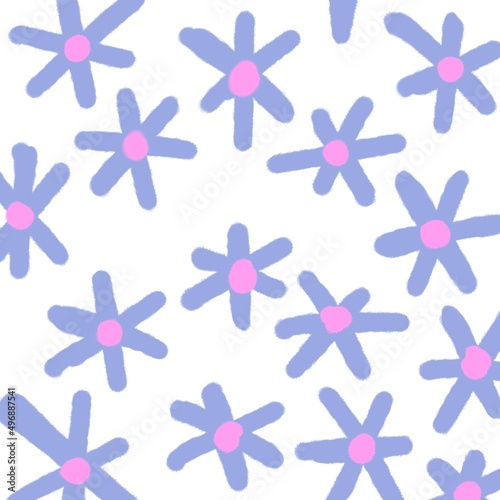 seamless pattern with purple flowers background