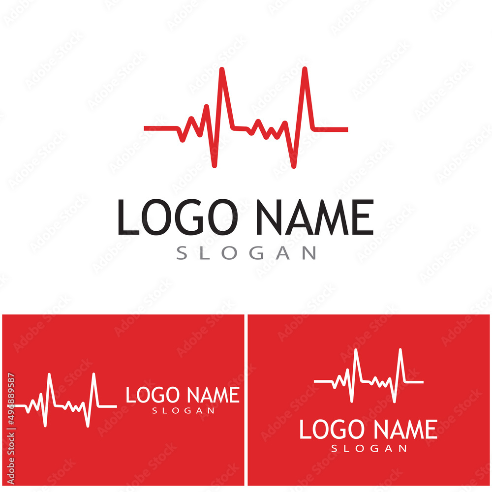 Obraz premium Pulse line ilustration vector template