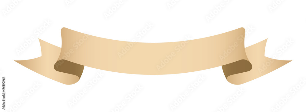 vector design element - yellow colored vintage ribbon banner label on white background
