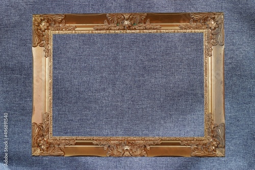 Golden frame. Vintage frame isolated from background.