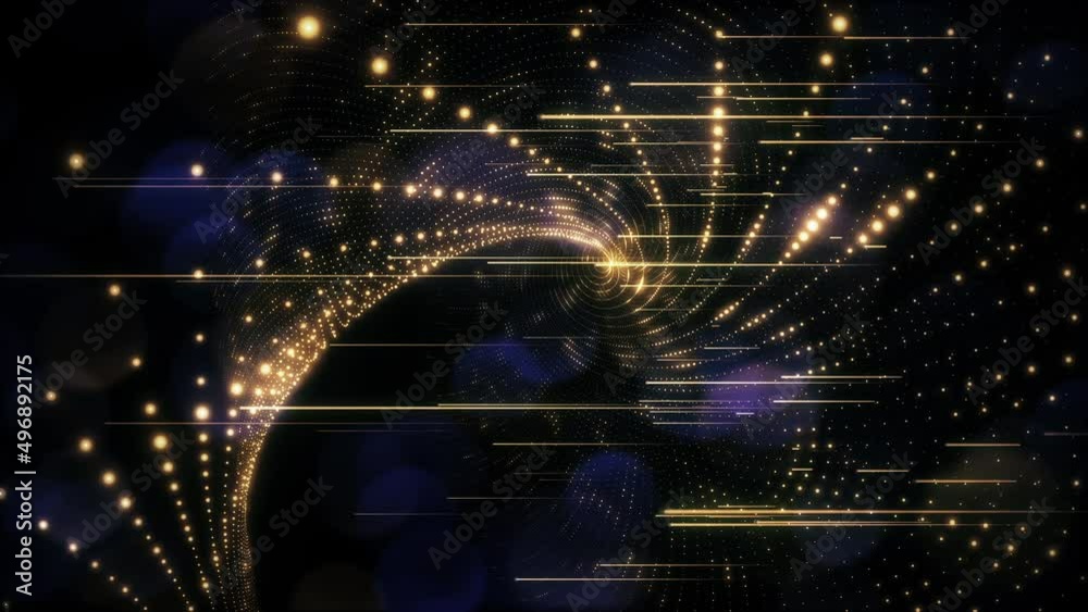 Elegant Gold Array Landscape Looping Background with soft Purple Bokeh