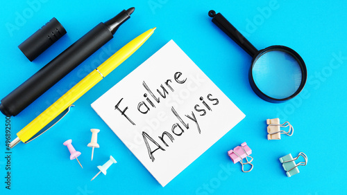 Failure analysis is shown on the photo using the text photo