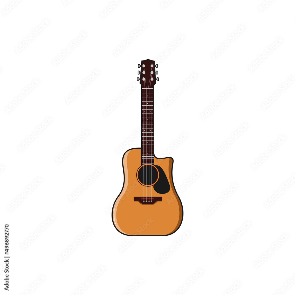 Cartoon illustration of Acoustic guitar icon vector, suitable for your design need, logo, illustration, animation, etc. 