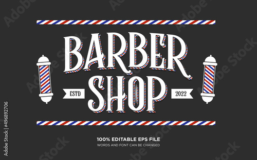 Barbershop editable text style effect	
