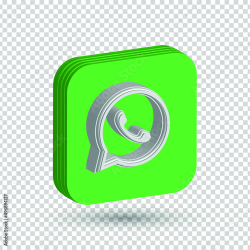WhatsApp 3d logo icon for ui vector