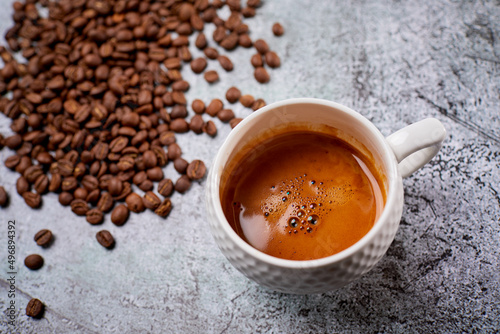 cup with italian coffee, breakfast