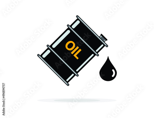 Crude oil drum vector illustration gasoline gallon storage. Black oil barrel.Fracking extraction production oil barrel petroleum vector illustration. Oil industry crisis and stock prices. 