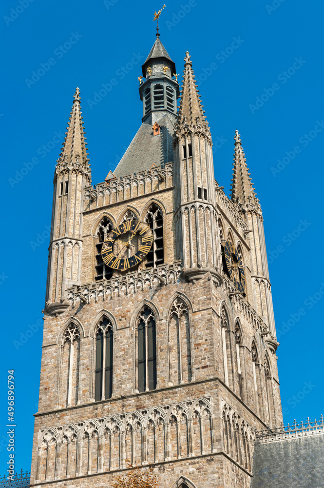 The Tower of the Cloth Hall in Ypres, Belgium. 