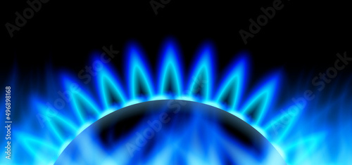 Abstract background GAS neon flame blue vector photo