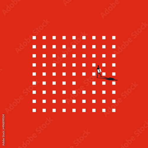 Business creative disruption vector concept. Symbol of creativity, invention, innovation. Minimal illustration.