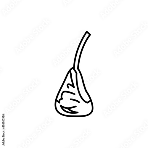 Beef tomahawk color line icon. Cutting meat.