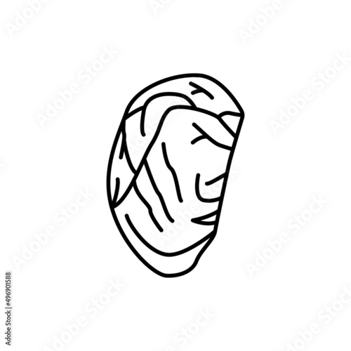 Ribeye beef steak color line icon. Cutting meat.