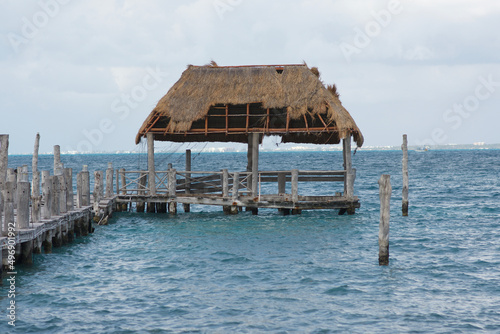 beach hut on the sea in Mexico