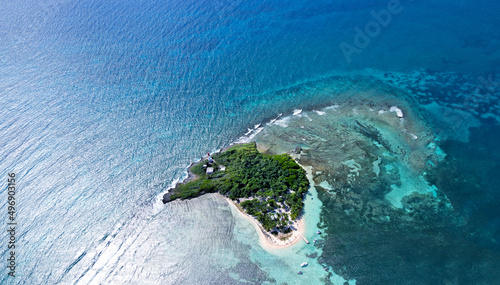 Aerial view of Ilet du Gosier, Le Gosier, Grande-Terre, Guadeloupe, Lesser Antilles, Caribbean. photo