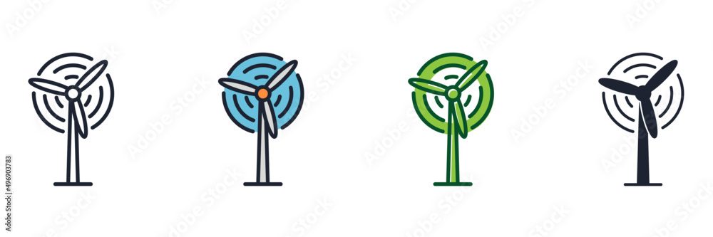 Windstream Log Icon wind turbine icon symbol template for graphic and web design collection ...