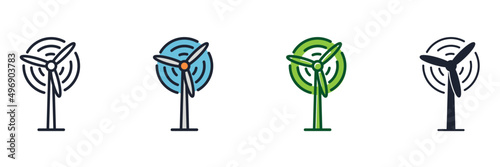 wind turbine icon symbol template for graphic and web design collection logo vector illustration