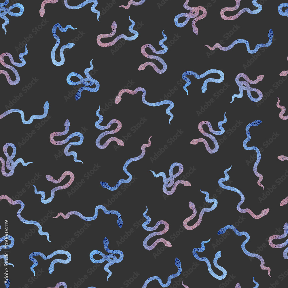 snakes bicolor gradient seamless pattern