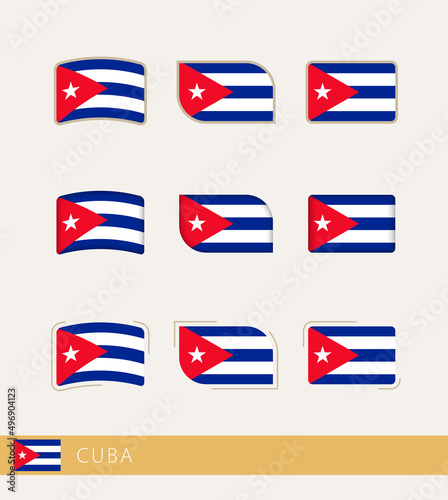 Vector flags of Cuba, collection of Cuba flags.