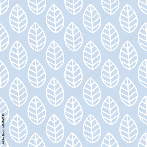 Leaves cute seamless pattern. Vector illustration for fabric design  gift paper  baby clothes  textiles  cards.