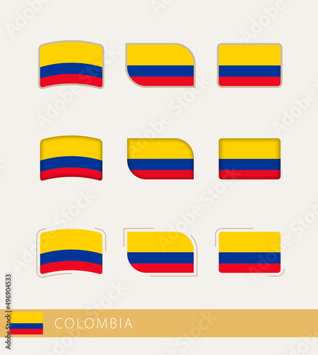 Vector flags of Colombia, collection of Colombia flags. Free Download Vector flags of Colombia, collection of Colombia flags. - GFXLoad