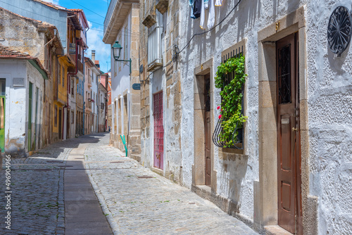 Narrow street in the old town of Chaves, Portugal photo