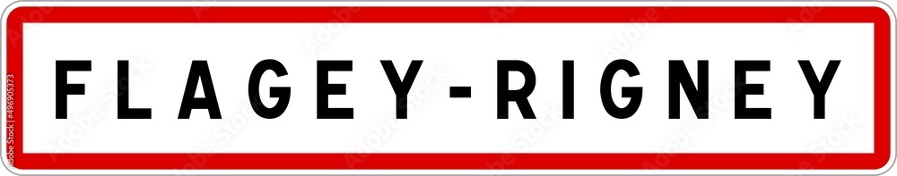 Panneau entrée ville agglomération FlageyRigney / Town entrance sign