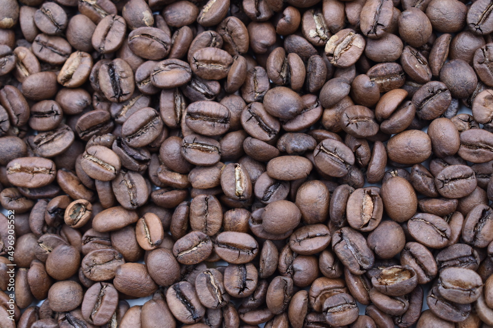 Naklejka premium kawa ziarno espresso palona
