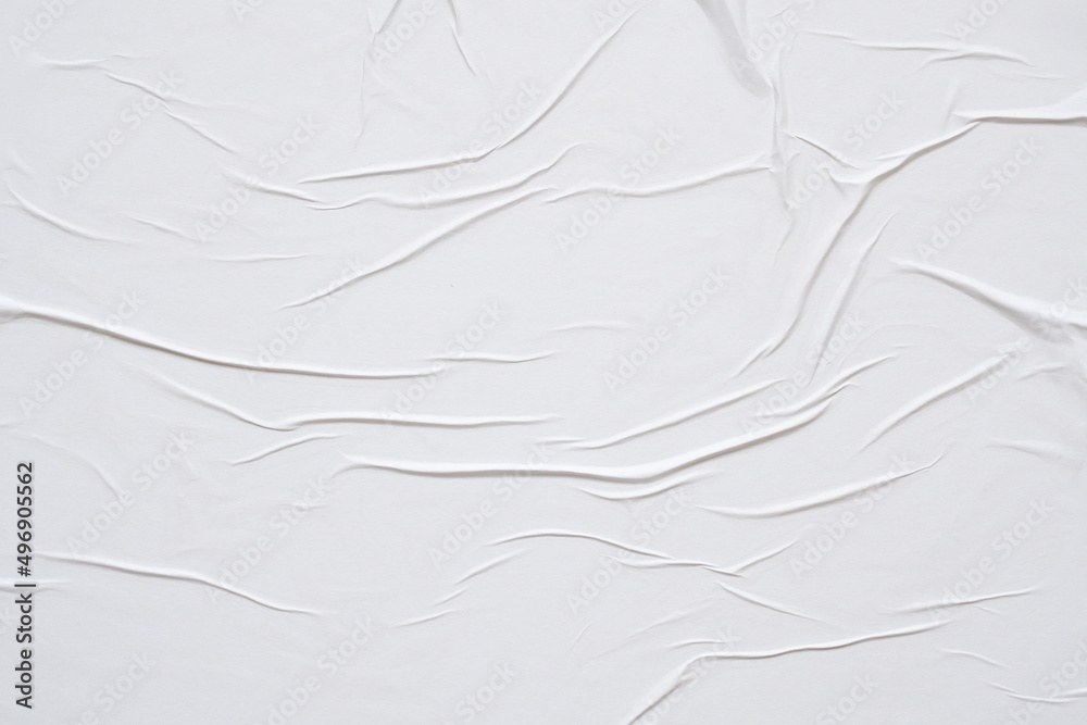 Obraz premium white crumpled and creased paper poster texture background