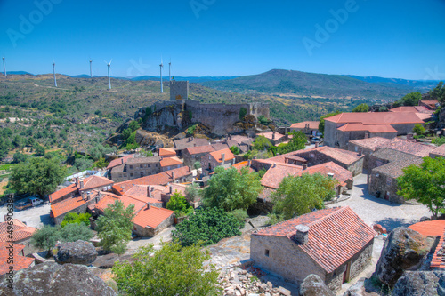 Aerial view of castle in Portuguese town Sortelha photo