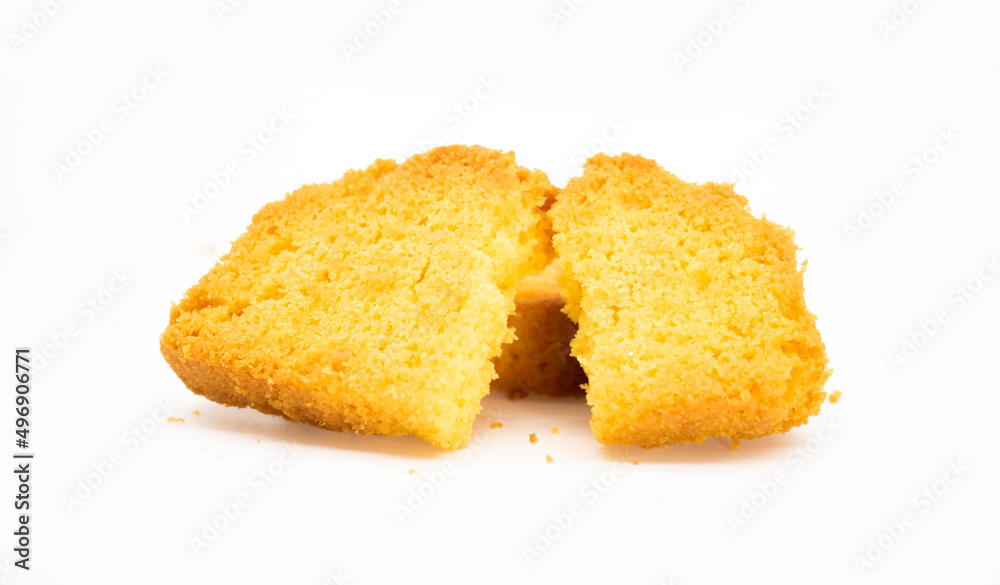 crispy rusk, cake rusk, dry cake isolate on white background crispy rusk, cake rusk, dry cake isolate on white background