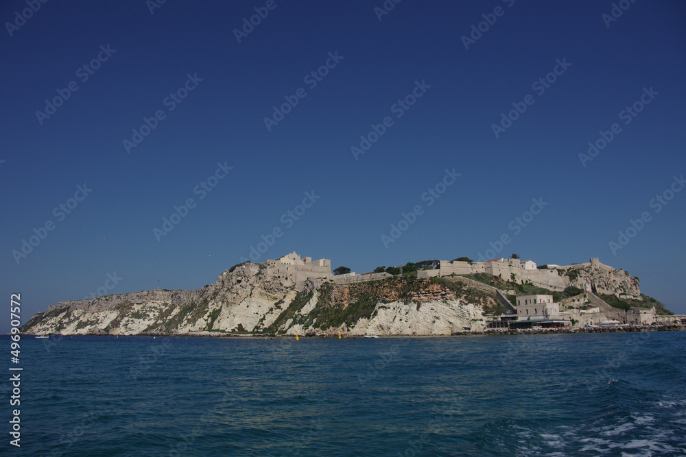 The island of San Nicola seen from the ferry - Tremiti Islands, Adriatic Sea, Italy