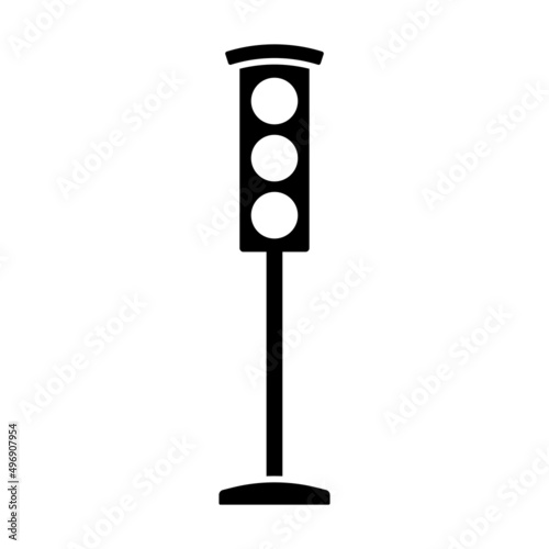 Traffic light icon. Black silhouette. Vertical front view. Vector simple flat graphic illustration. Isolated object on a white background. Isolate.