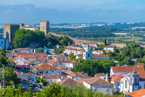 Canvas Panorama of Obidos town in Portugal