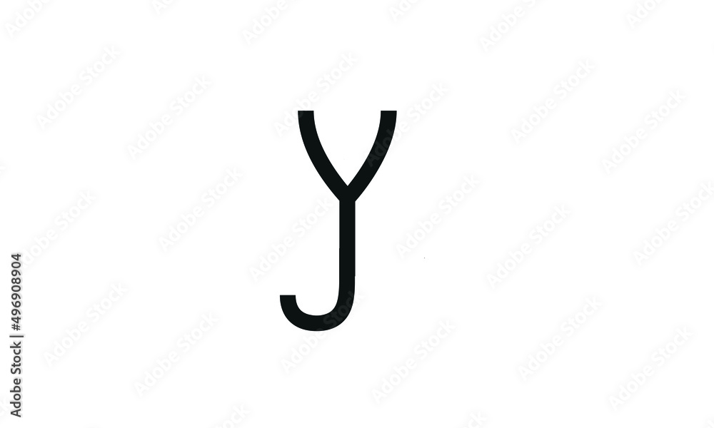 Letter Initial YJ Vector Logo Design