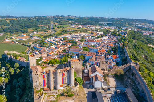 Fotografia, Obraz View of Obidos castle in Portugal