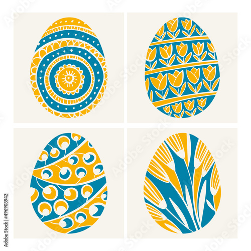 Easter eggs set with patter...