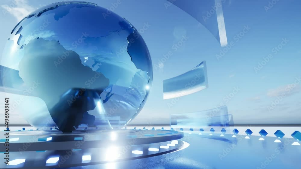 World news digital blue background 