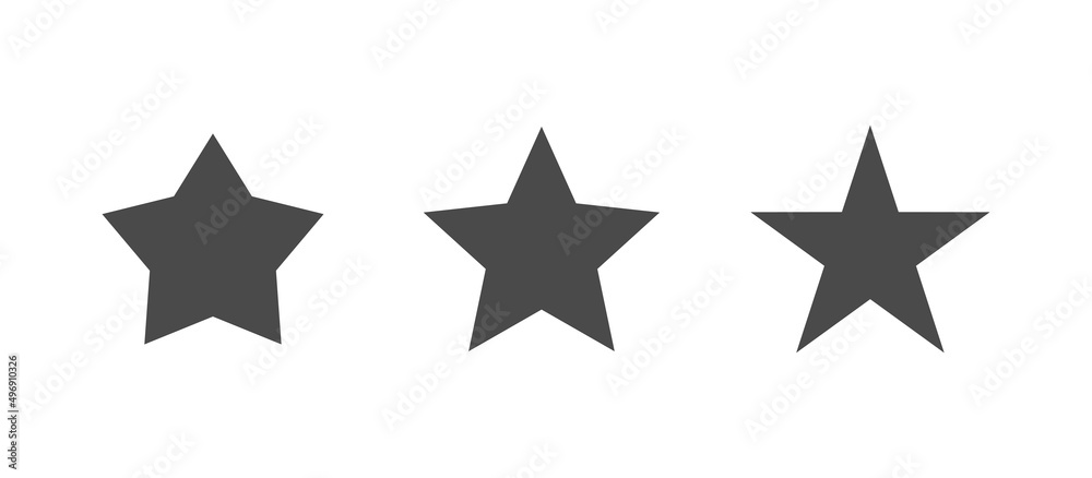 Stars icon collection. Simple vector star pictogram set. Stars icon collection. Simple vector star pictogram set.