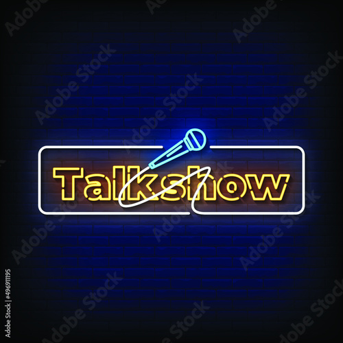 Talk Show Neon Signs Style Text Vector