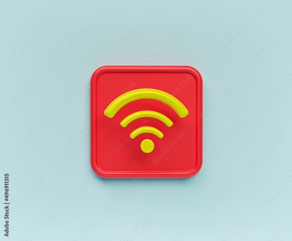 3d render. Wifi icon, sign, symbol isolated. 3d render. Wifi icon, sign, symbol isolated.