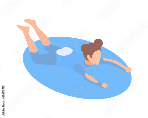 Swimming Isometric Icon