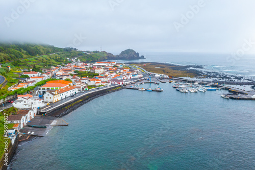 Aerial view of Lajes village at Pico island in Portugal photo